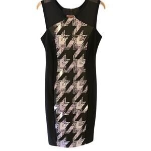 Joseph Ribkoff sheath dress in black and white slimming size 8 career NEW